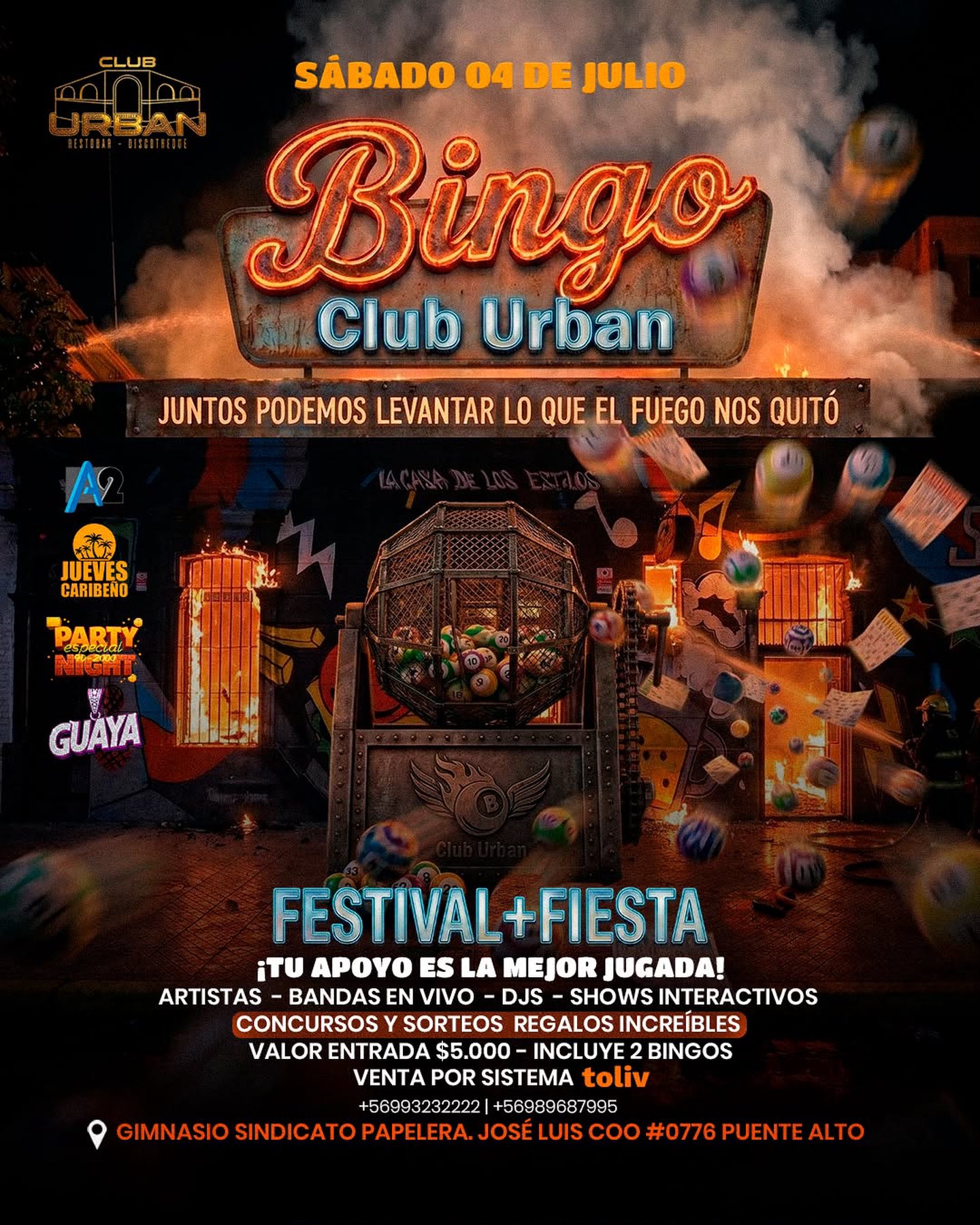 🔥🎱 BINGO A BENEFICIO CLUB URBAN 🎱🔥
