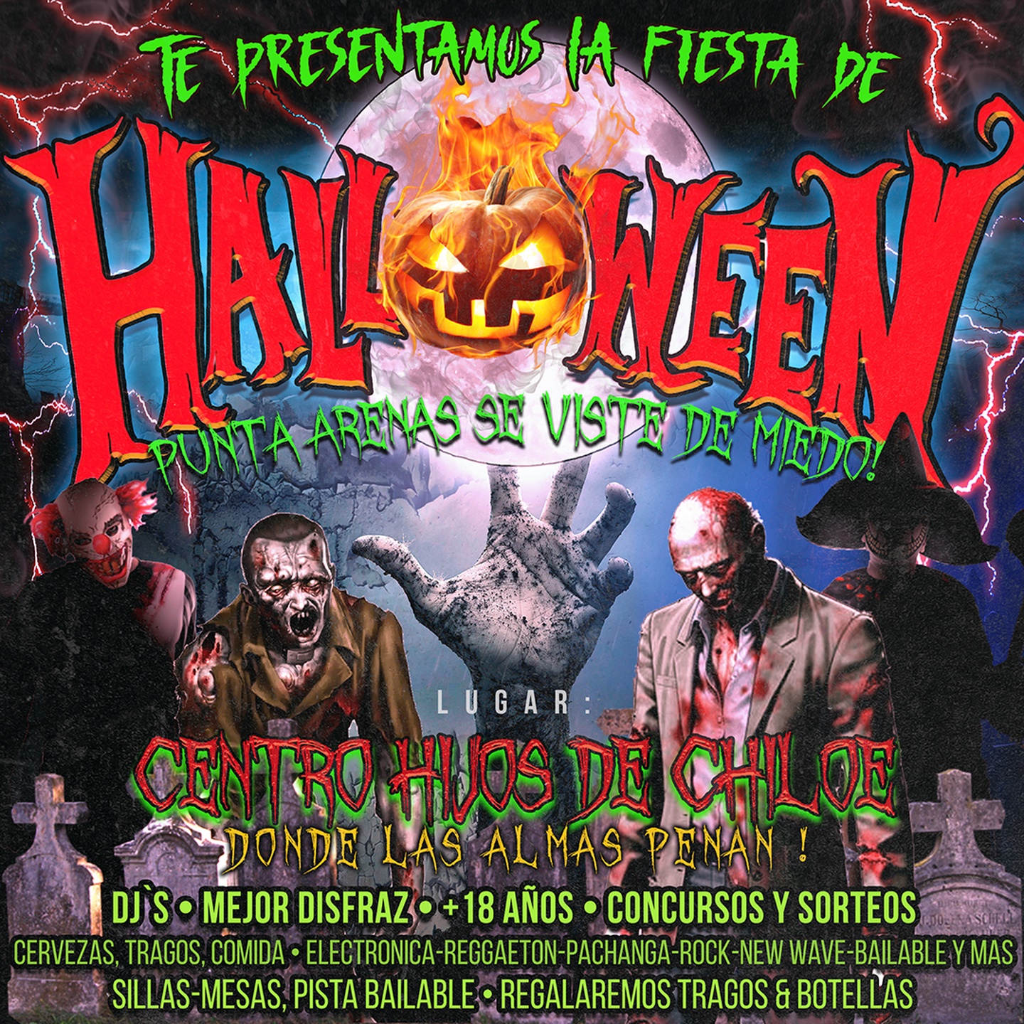 ¡Fiesta Halloween!🥳🎉 Punta arenas