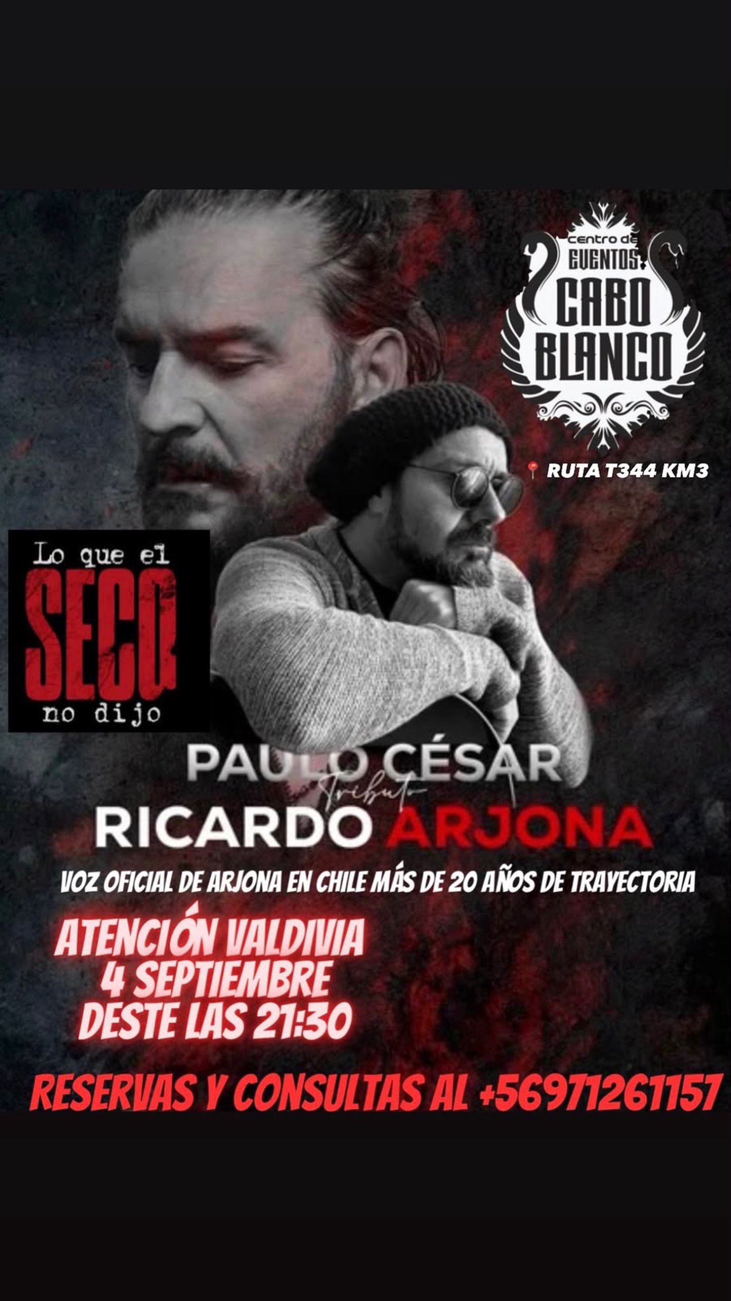 Tributo Ricardo Arjona en Valdivia // Paulo Cesar 4 de Septiembre