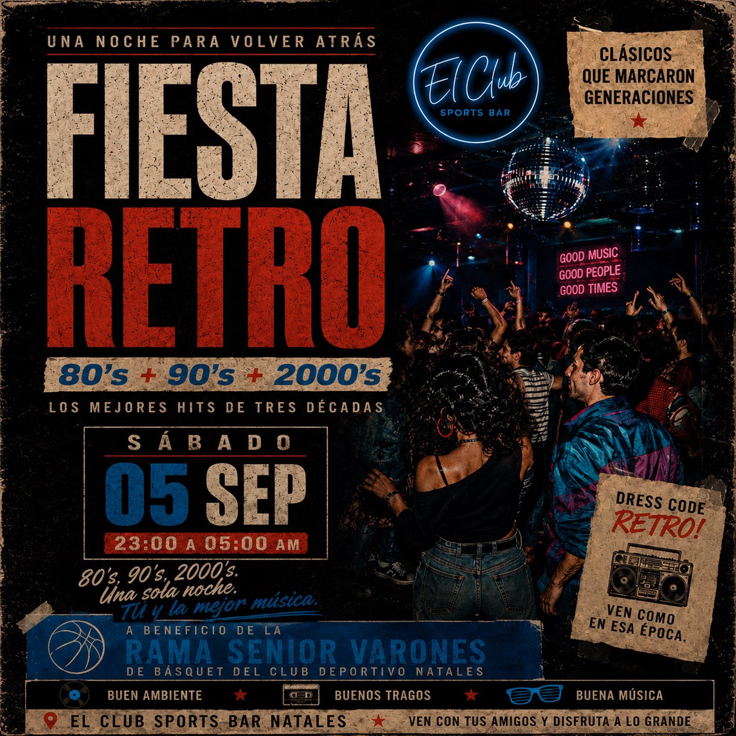🕺🏻🪩 GRAN FIESTA RETRO🪩🕺🏻 PUERTO NATALES 🔥📼