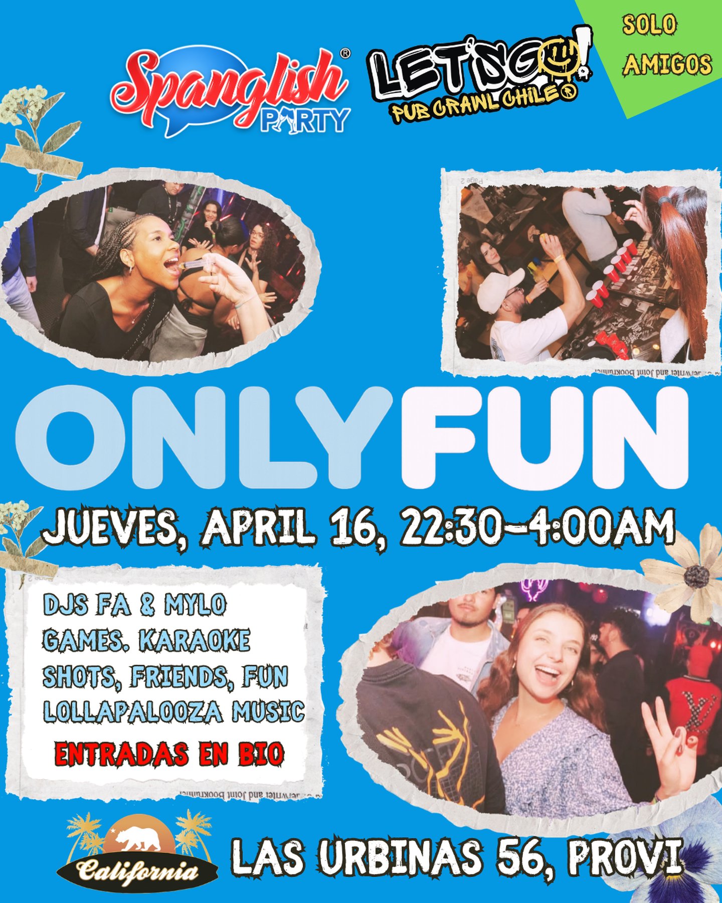 ONLY FUN  by spanglish party & lets go pubcrawl