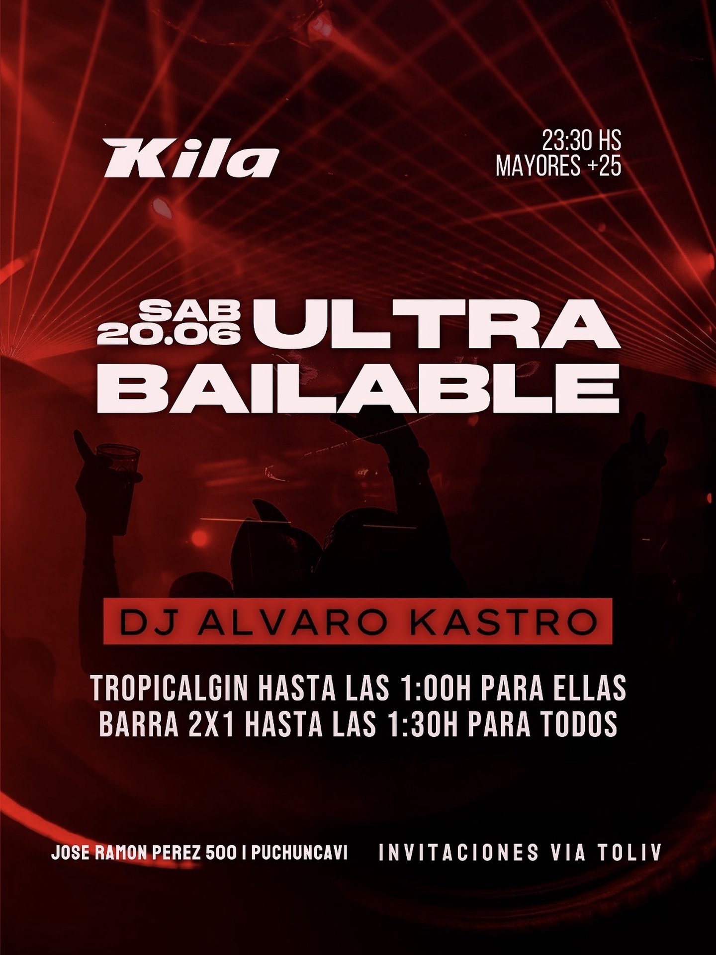 Kila Ultrabailable / Dj Alvaro Kastro / Invitación