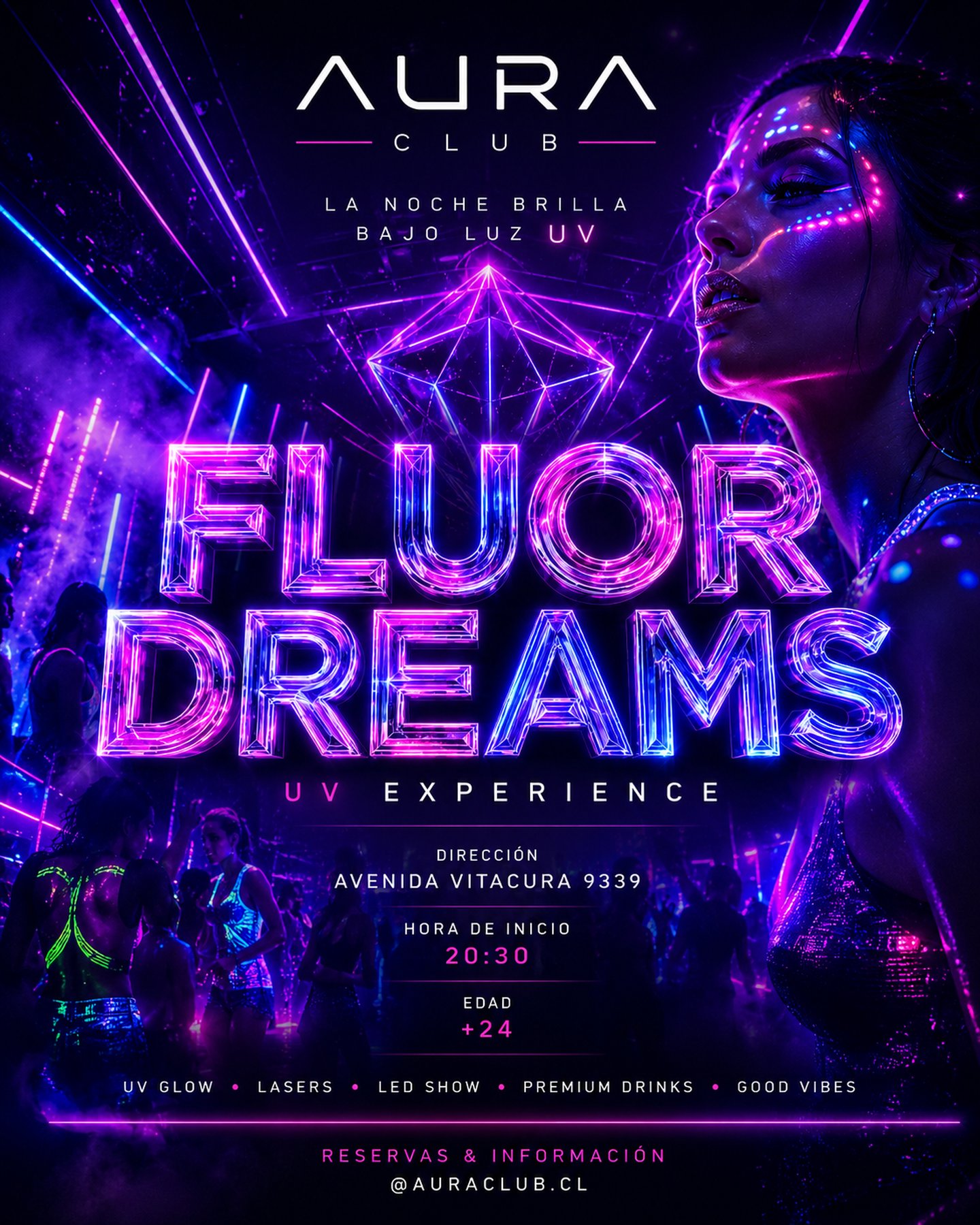 FLUOR DREAMS - VIERNES 12 DE JUNIO - AURA CLUB VITACURA