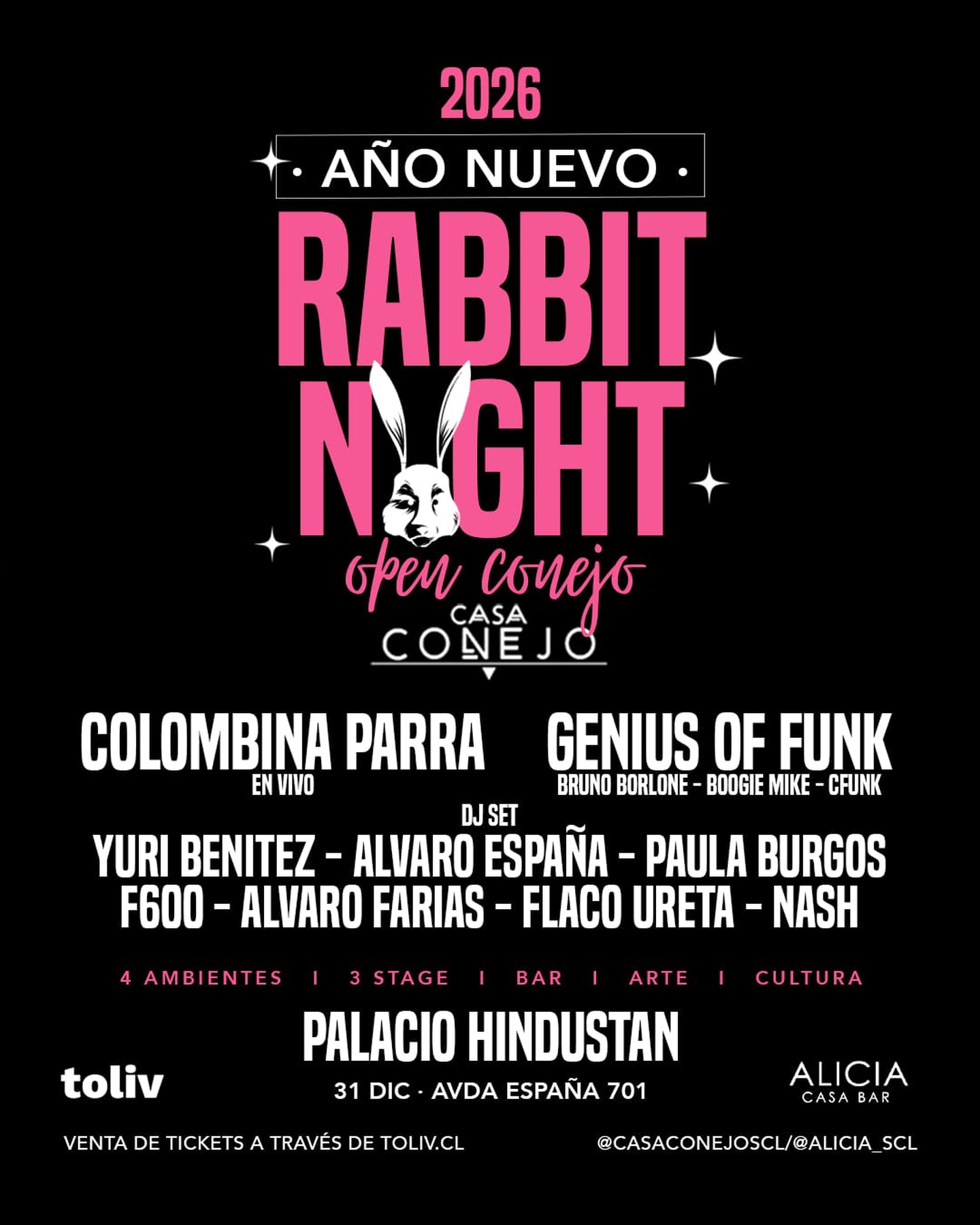 OPEN CASA CONEJO - NEW YEAR en PALACIO HINDUSTAN 