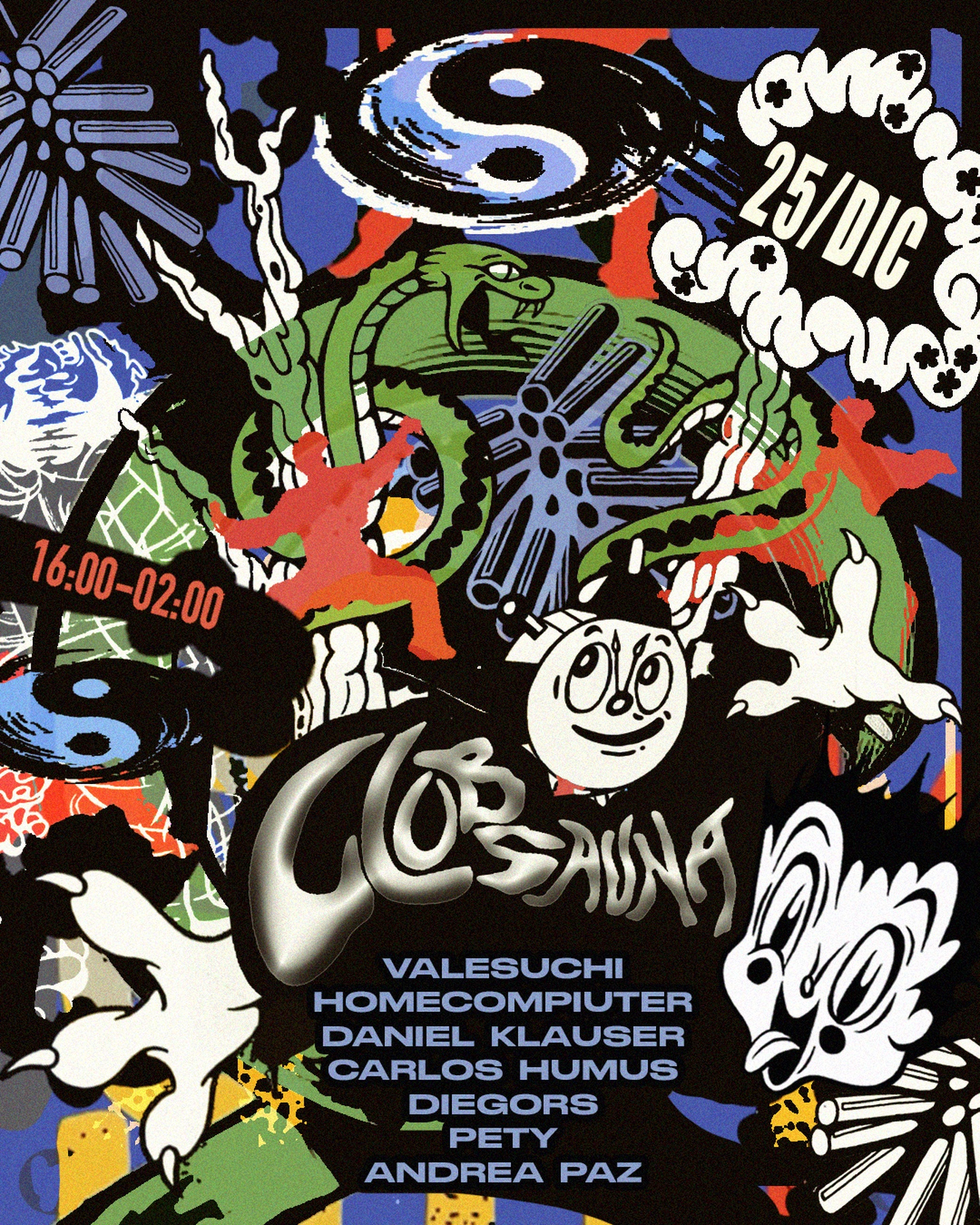 "Club Sauna" edición especial 25 de diciembre , 10 horas de música 