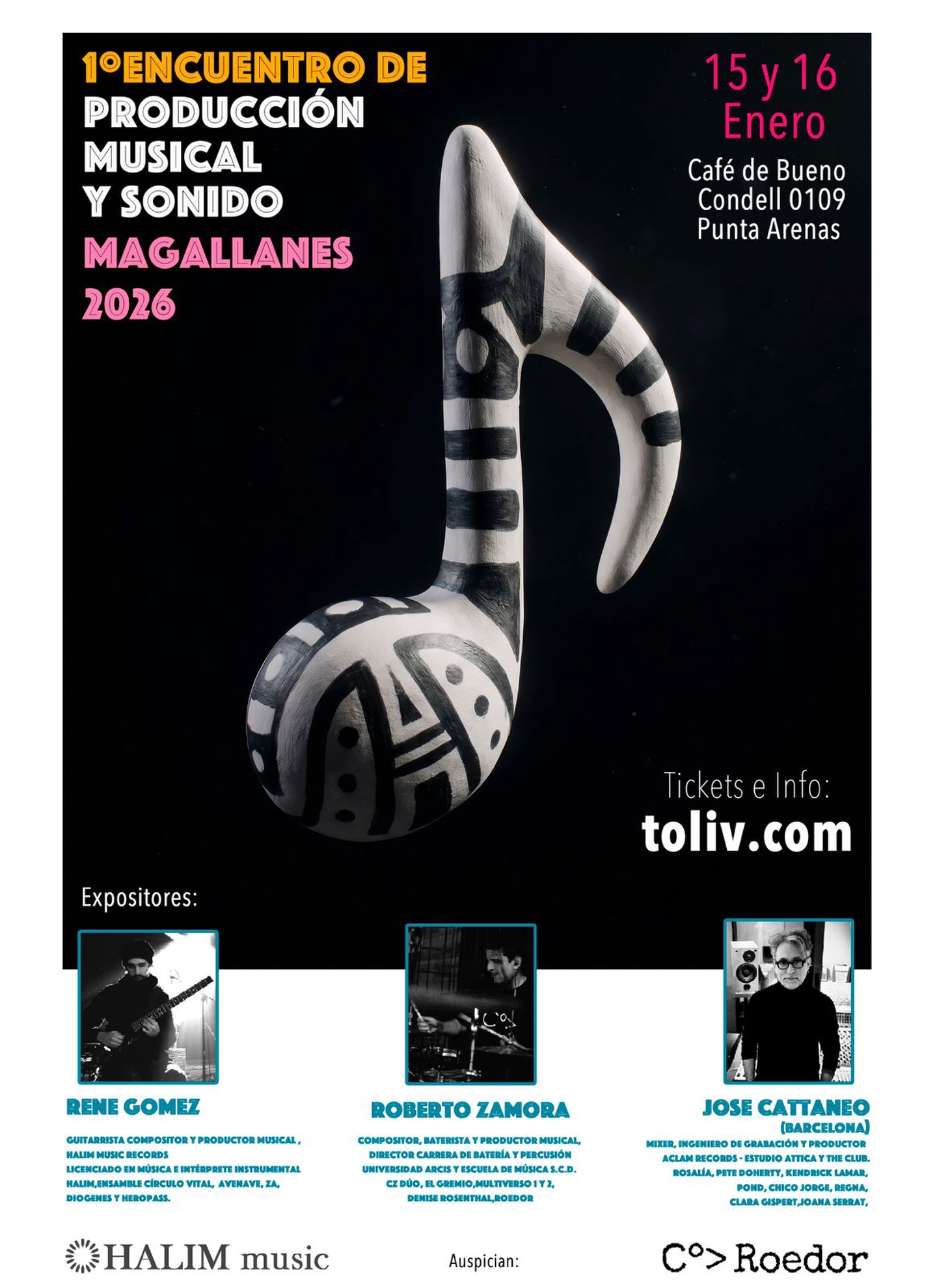 1º Encuentro de Producción musical y Sonido Magallanes 2026 / 15 y 16 de Enero