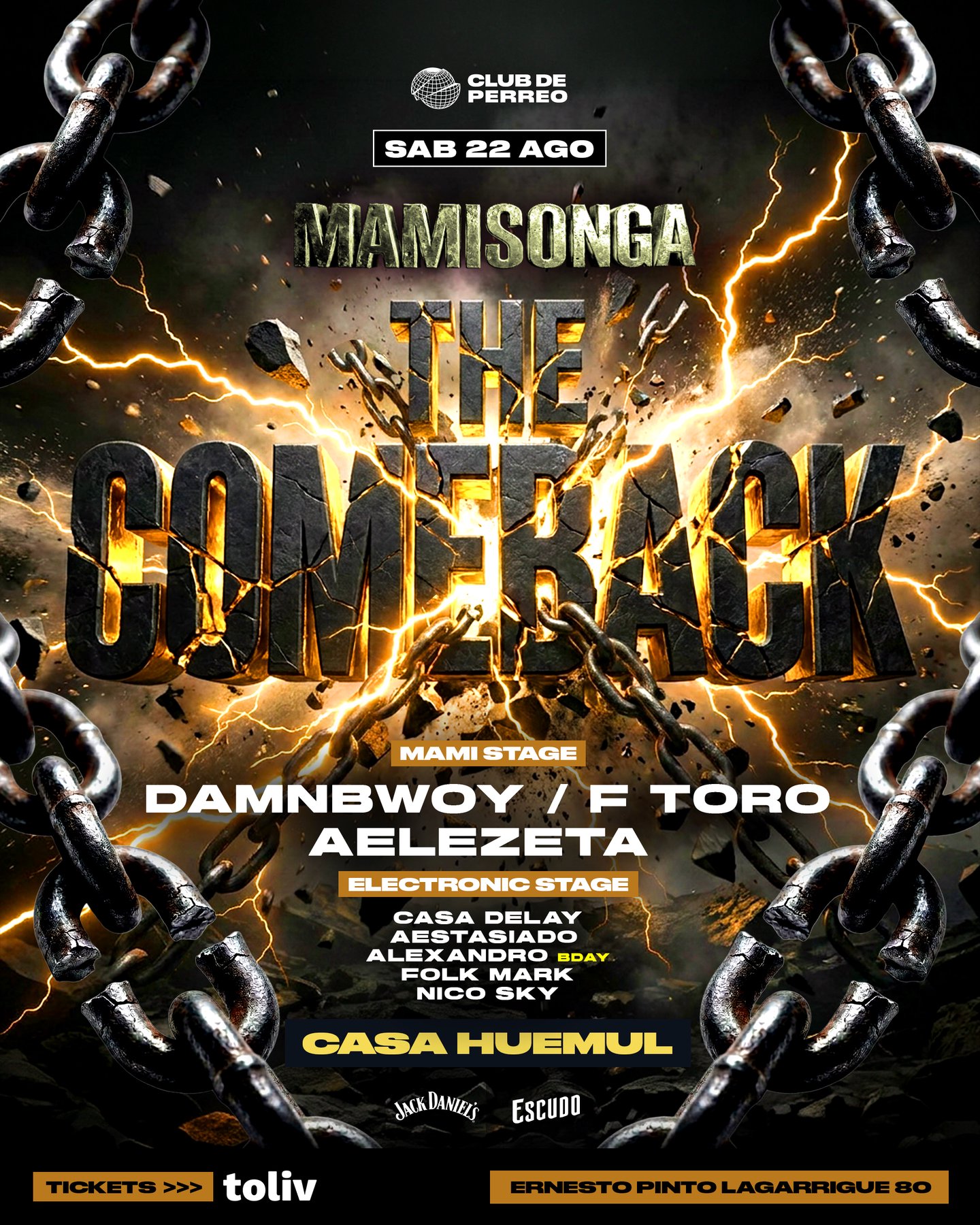 MAMISONGA / SÁBADO 22 AGOSTO / CASA HUEMUL