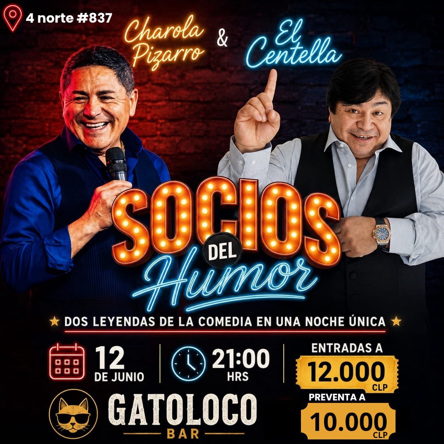 Socios del humor. Dos leyendas de la comedia en una noche única