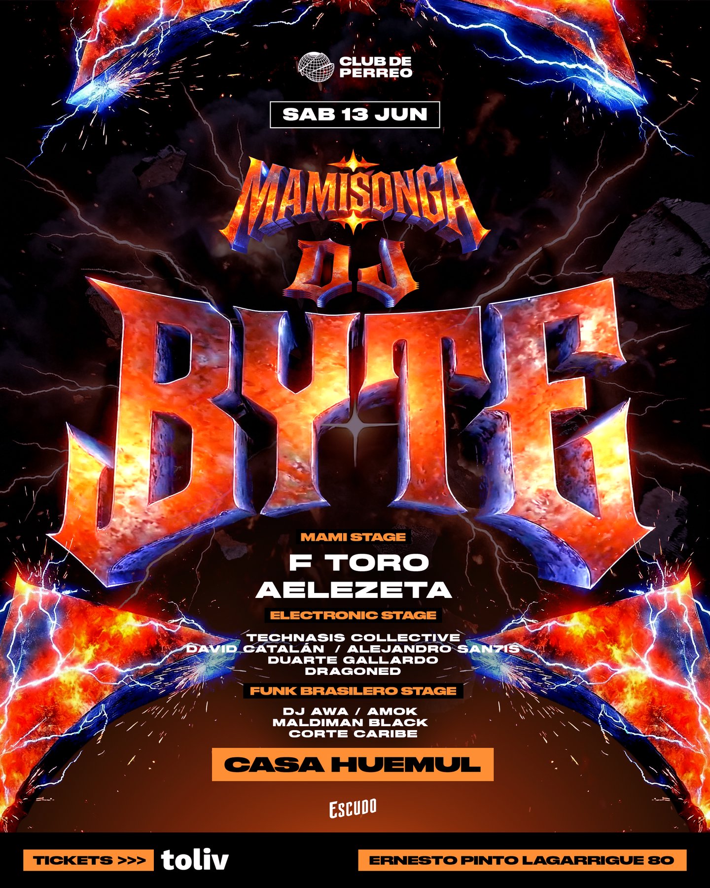 DJ BYTE EN MAMISONGA / SÁB 13 JUNIO / CASA HUEMUL