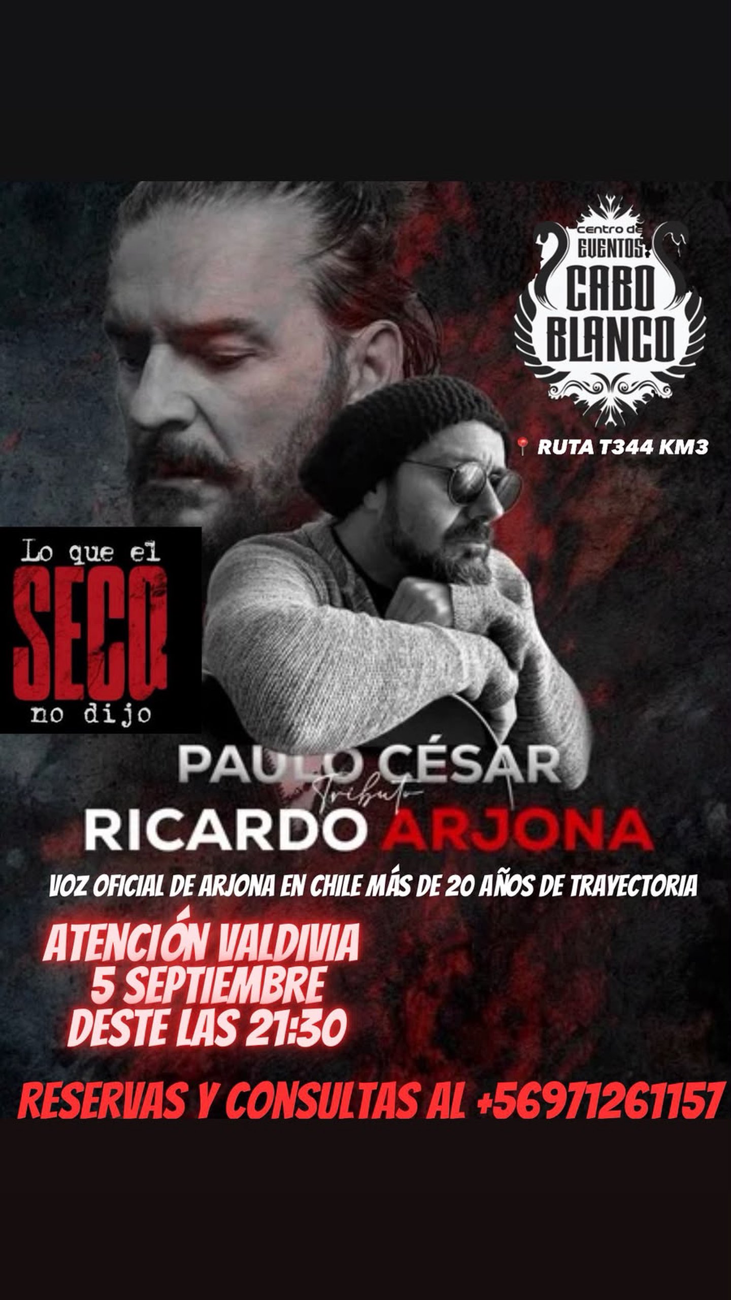 Tributo Ricardo Arjona en Valdivia // Paulo Cesar 5 de Septiembre