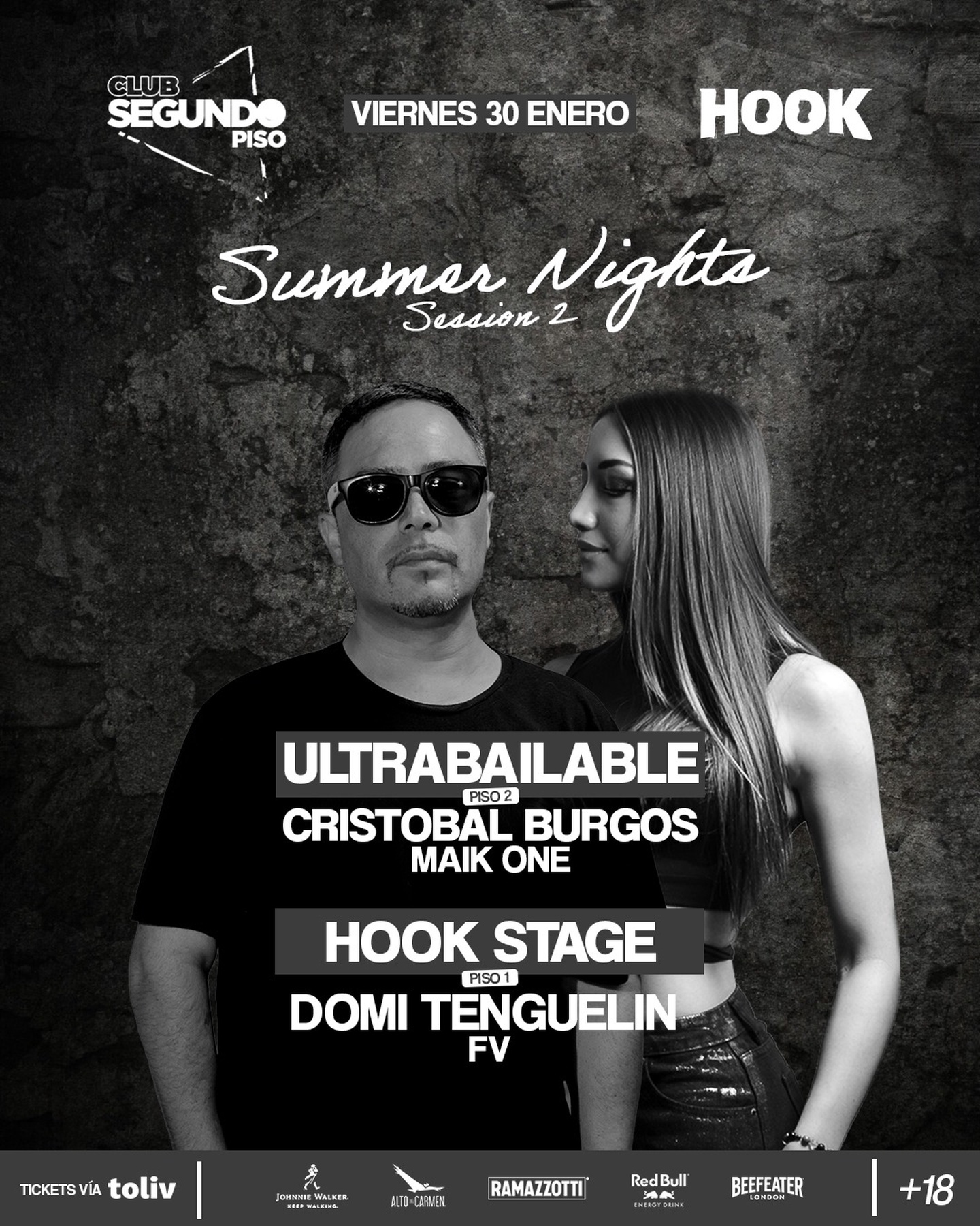 Imagen del evento: ☀️ SUMMER NIGHTS SESSIONS VOL 2 BY CLUB SEGUNDO PISO & HOOK 