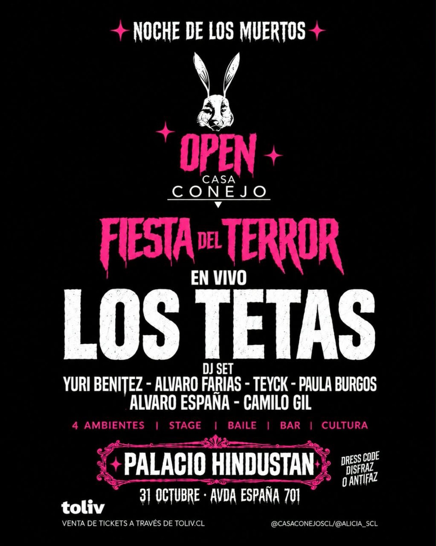 FIESTA DEL TERROR | RABBIT NIGHT , OPEN CASA CONEJO