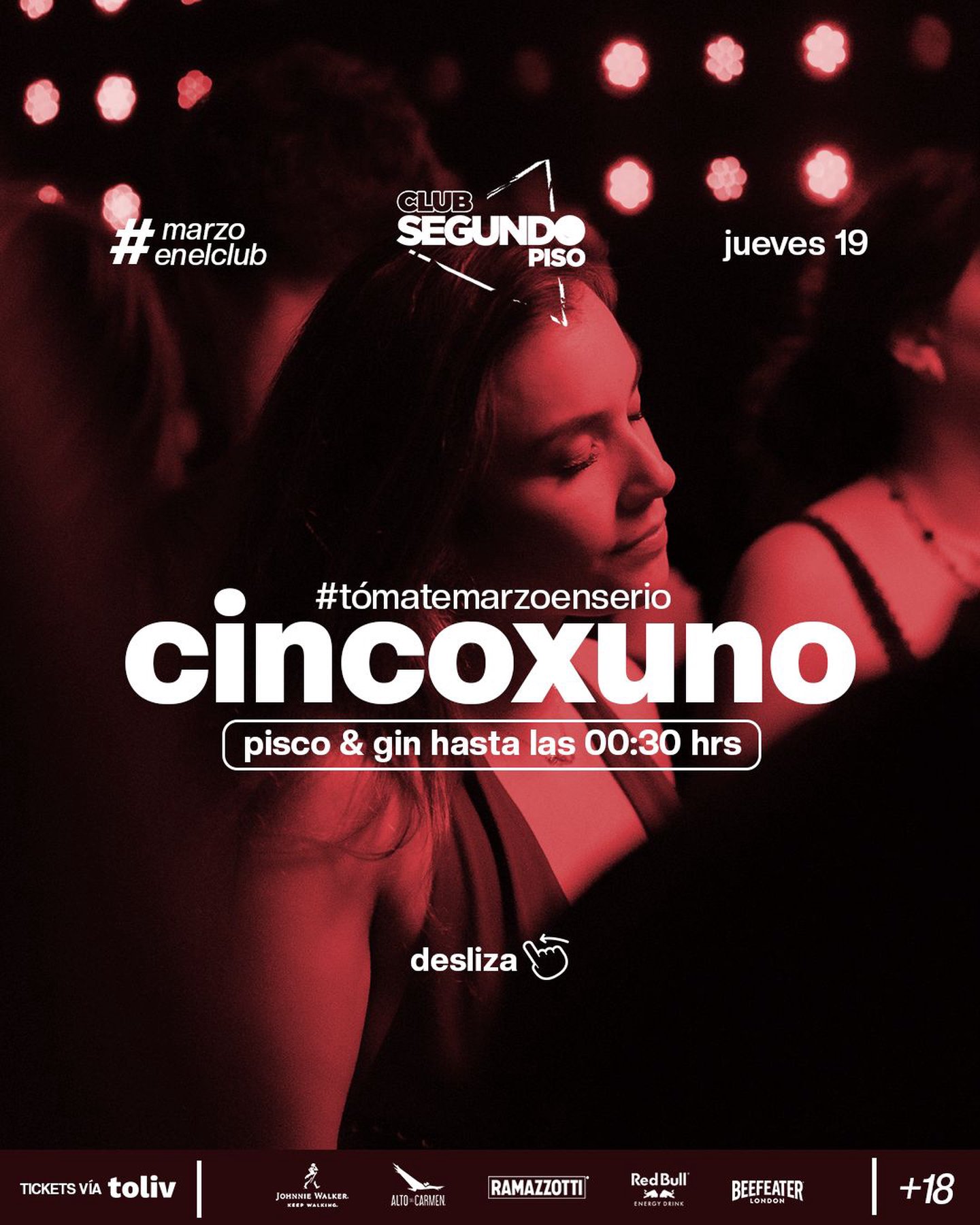 JUEVES ✋x☝ EN CLUB SEGUNDO PISO