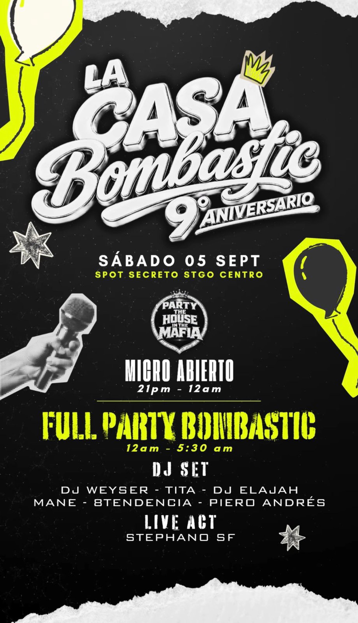 PARTY BOMBASTIC 🍾🪩9 ANIVERSARIO🎂