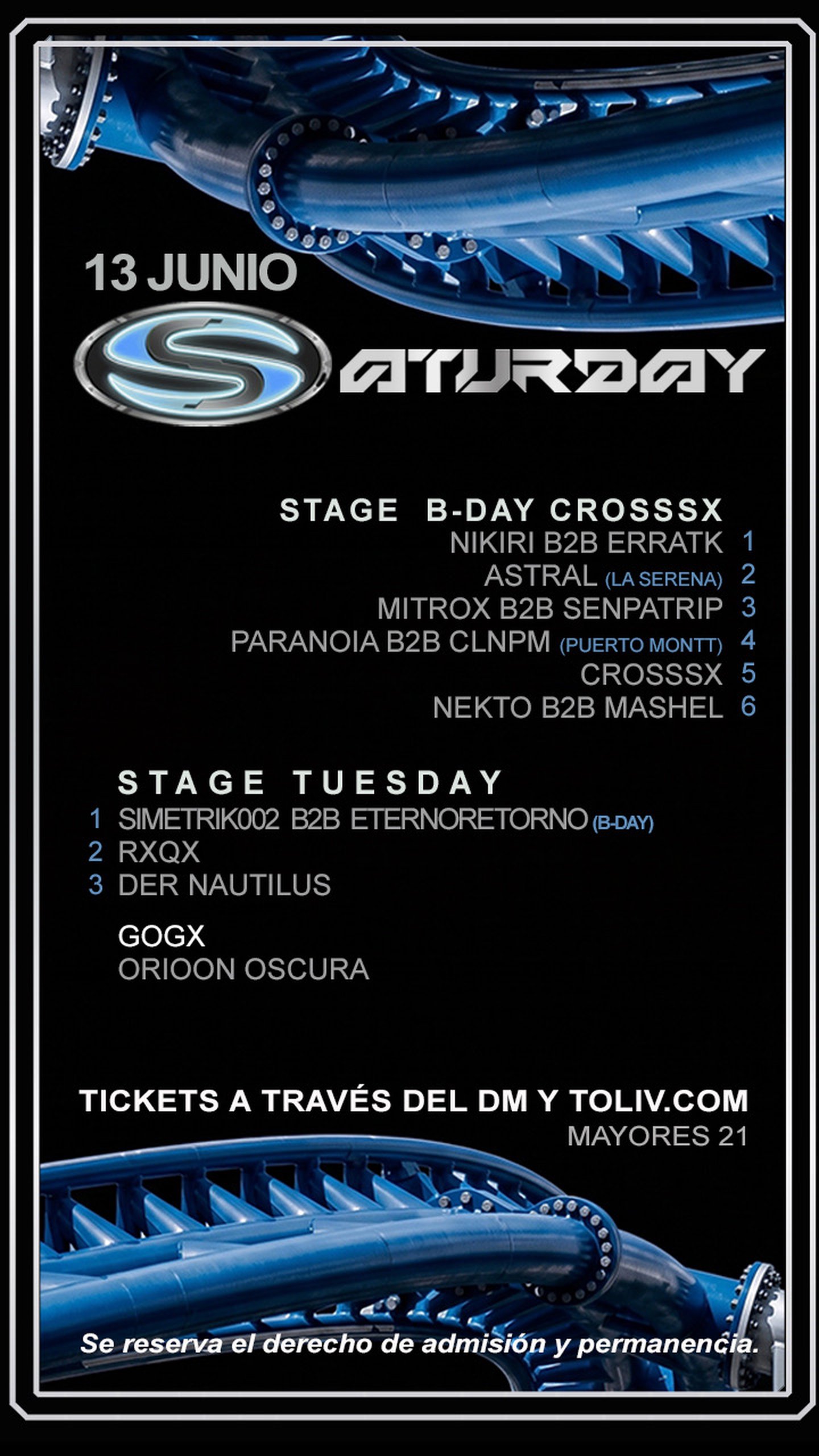 SATURDAY X TUESDAY