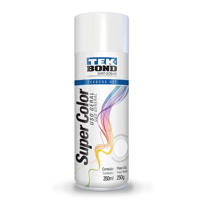 Pintura Acrilica Aerosol 350ml Uso General Blanco Brillante - TEKBond en Rukafe Ferreteria Ñuñoa Ñuñoa