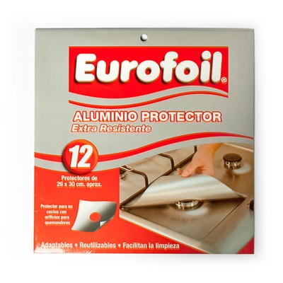 Aluminio protector de cocinas 29x30cms 12un. - Eurofoil en Rukafe Ferreteria Ñuñoa Ñuñoa