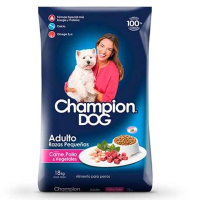 Champion dog adulto raza pequeña en Alimentos Ercilla Chillán