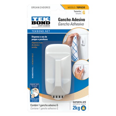 Ganchos Adhesivos Plástico Topacio Blanco G - 2kg 1un. - TEKBond en Rukafe Ferreteria Ñuñoa Ñuñoa