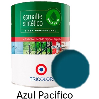Esmalte Sintetico Base Agua Profesional 1/4 Gl (945ml) Azul Pacifico - Tricolor en Rukafe Ferreteria Ñuñoa Ñuñoa