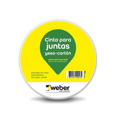 Cinta Fibra de Vidrio para juntura Yeso Cartón / Volcanita 48mm x 45mts - Weber en Rukafe Ferreteria Ñuñoa Ñuñoa