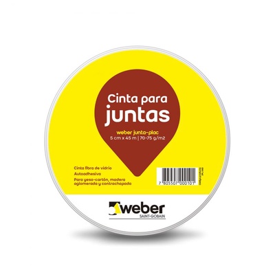 Cinta para juntas (Juntaplac) 5cms x 45mts - Weber en Rukafe Ferreteria Ñuñoa Ñuñoa