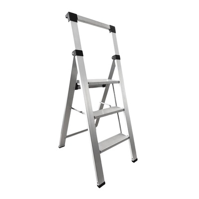 Escalera / Taburete plegable aluminio 300kg ultra liviano 3 peldaños - Toolmax en Rukafe Ferreteria Ñuñoa Ñuñoa