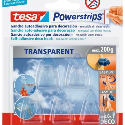 Ganchos Adhesivos Powerstrips Deco Transparentes 5 un - tesa en Rukafe Ferreteria Ñuñoa Ñuñoa