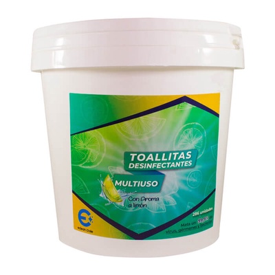 Toallitas Desinfectantes Multiuso en balde Aroma Limon 286un. - eClean Chile en Rukafe Ferreteria Ñuñoa Ñuñoa