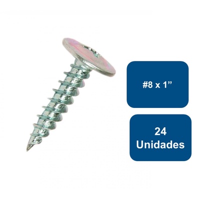Tornillo Cabeza Lenteja Punta Fina #8 x 1" 24un. - Rukafe Basics en Rukafe Ferretería Vitacura Vitacura