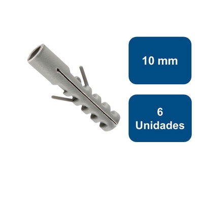 Tarugo Nylon 10mm 6un. - Rukafe Basics en Rukafe Ferretería Vitacura Vitacura