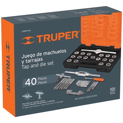 Machos y Dados Tarraja Juego 40 piezas - Truper en Rukafe Ferretería Vitacura Vitacura