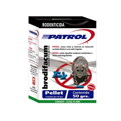 Raticida en Pellet 50grs - Patrol en Rukafe Ferreteria Ñuñoa Ñuñoa