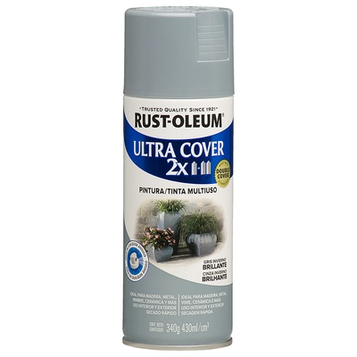 Pintura en Aerosol Ultra Cover 2X 340grs Gris Invierno Brillante - Rust Oleum en Rukafe Ferreteria Ñuñoa Ñuñoa