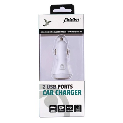 Cargador USB automovil 2 USB 2.1A - Fiddler en Rukafe Ferretería Vitacura Vitacura