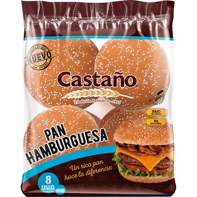 Pan de Hamburguesa Castaño 480 gr en Minimarket Condell Ñuñoa