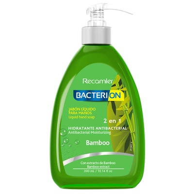 Jabón Hidratante Antibacterial con dispensador 300ml Bambu - Bacterion en Rukafe Ferretería Vitacura Vitacura