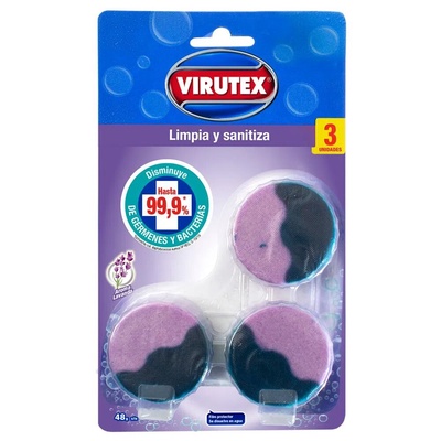 Pastillas Estanque Inodoro Lavanda 3un. - Virutex en Rukafe Ferreteria Ñuñoa Ñuñoa