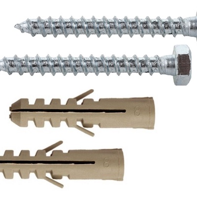 Set Tarugo Concreto y Tirafondo 10mm / 1/4 x 2" 4 juegos - Rukafe Basics en Rukafe Ferretería Vitacura Vitacura