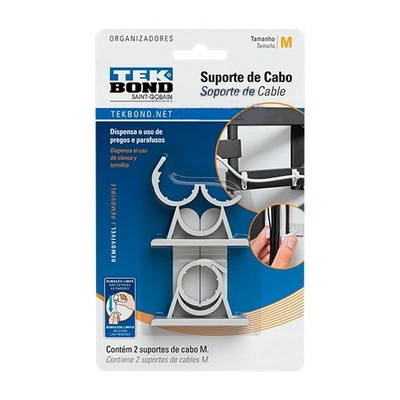 Organizador Adhesivo de Cables M - 2un. - TEKBond en Rukafe Ferreteria Ñuñoa Ñuñoa