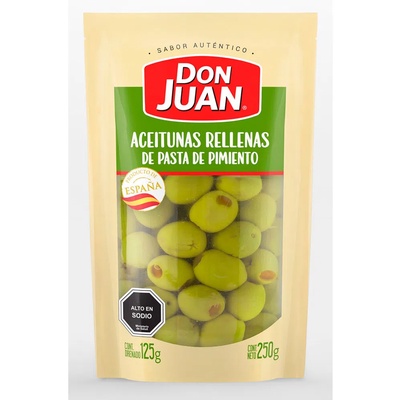 Aceitunas Don Juan Rellenas Pimenton 250g en Ola Market Reñaca