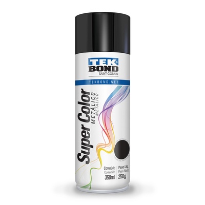 Pintura Acrilica Aerosol 350ml Metálico Negro - TEKBond en Rukafe Ferreteria Ñuñoa Ñuñoa