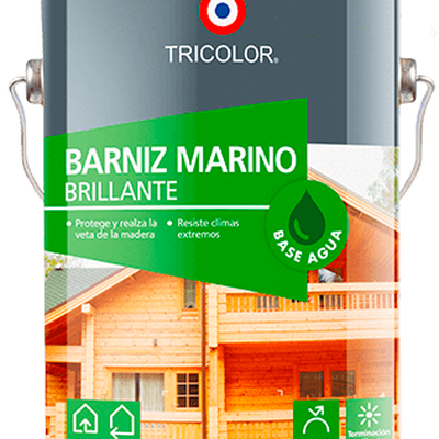 Barniz Marino base agua 1/4 Gl (945ml) Roble - Tricolor en Rukafe Ferreteria Ñuñoa Ñuñoa